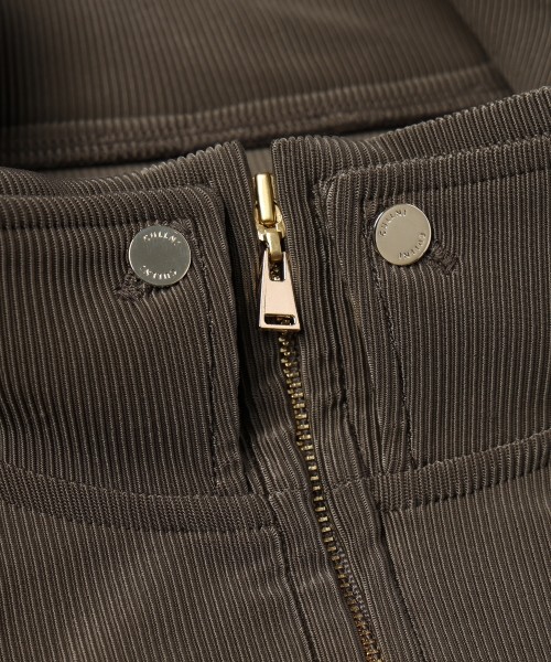 Stretch Fiber Cord Pique Layered Collar Zip Up Blouson