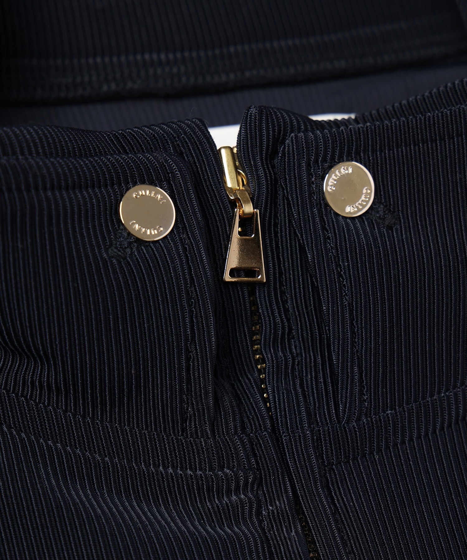 Stretch Fiber Cord Pique Layered Collar Zip Up Blouson