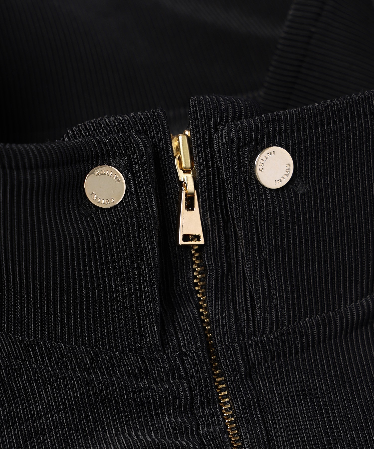 Stretch Fiber Cord Pique Layered Collar Zip Up Blouson