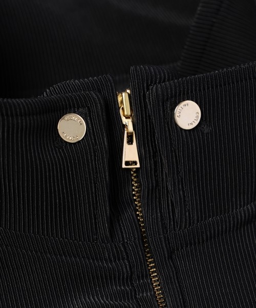Stretch Fiber Cord Pique Layered Collar Zip Up Blouson