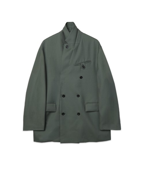 Super 120s Wool Twill Suspender Tape Double Breasted Jacket