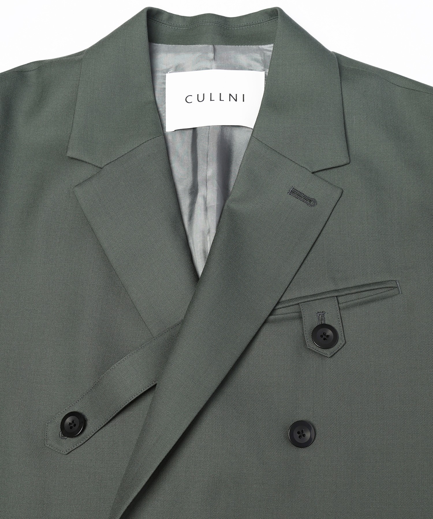 Super 120s Wool Twill Suspender Tape Double Breasted Jacket