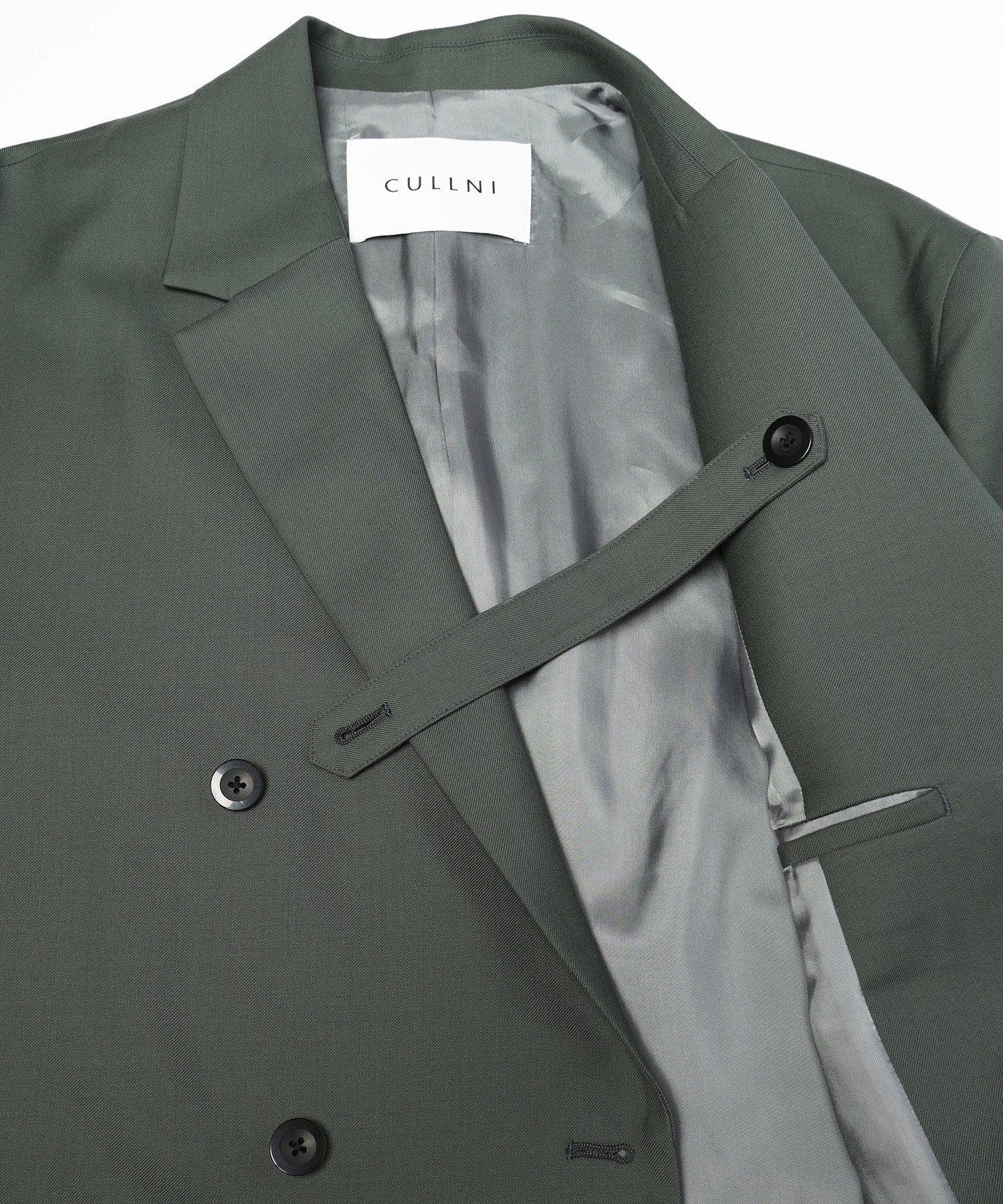 Super 120s Wool Twill Suspender Tape Double Breasted Jacket