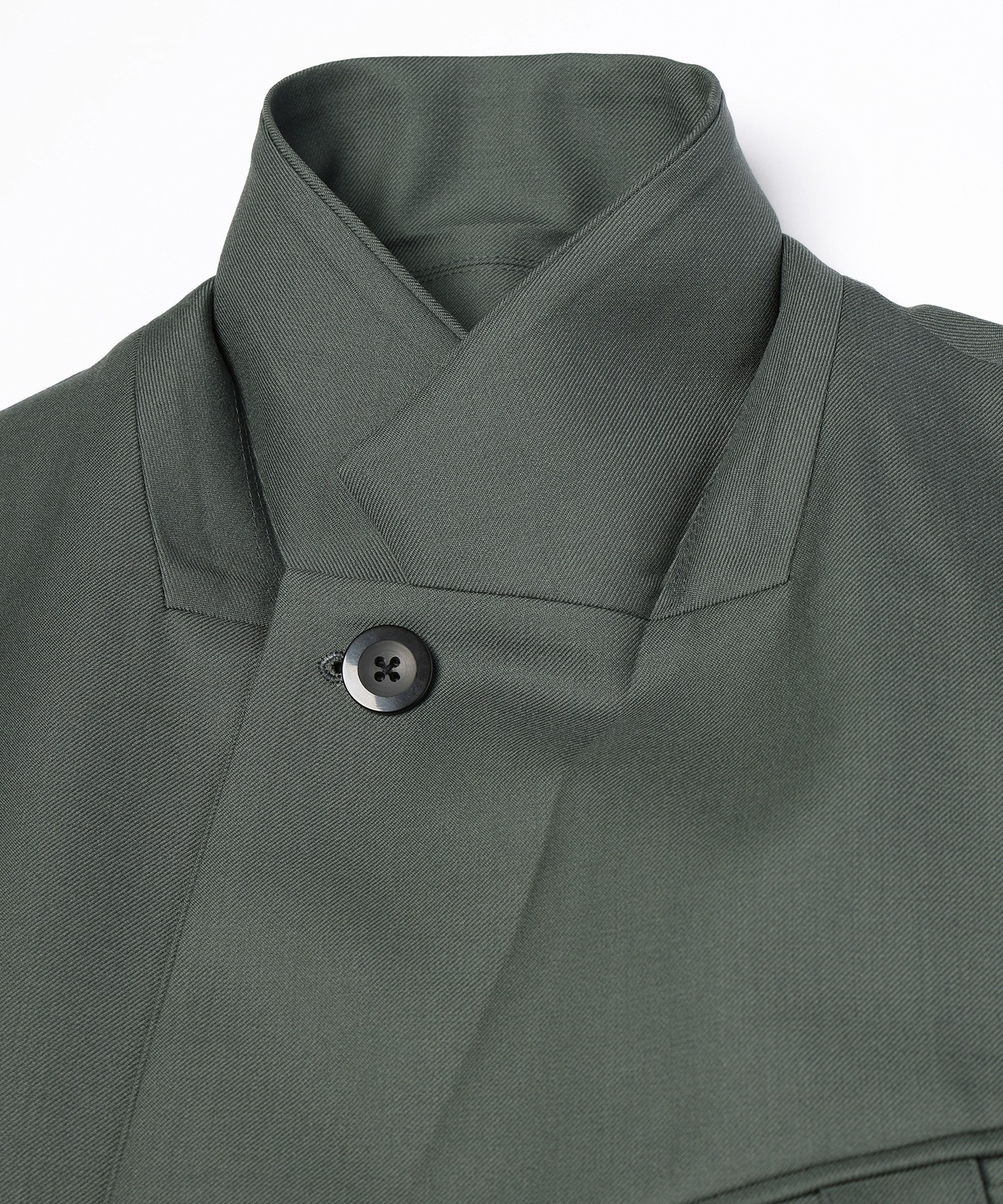 Super 120s Wool Twill Suspender Tape Double Breasted Jacket