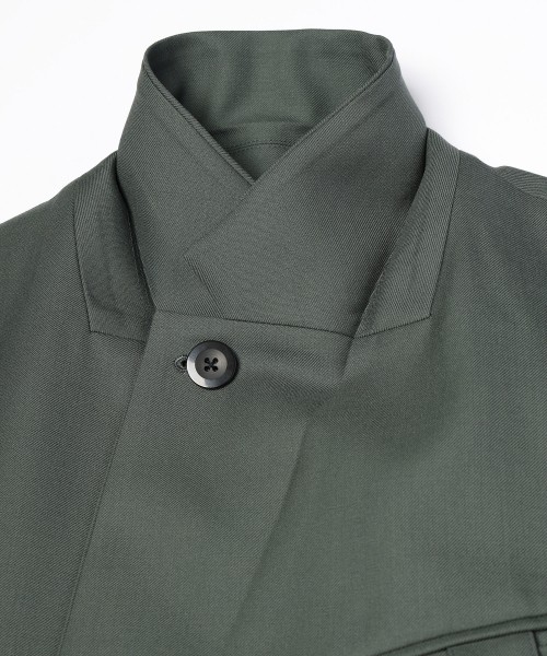 Super 120s Wool Twill Suspender Tape Double Breasted Jacket