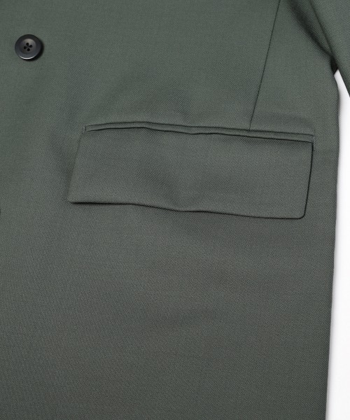 Super 120s Wool Twill Suspender Tape Double Breasted Jacket