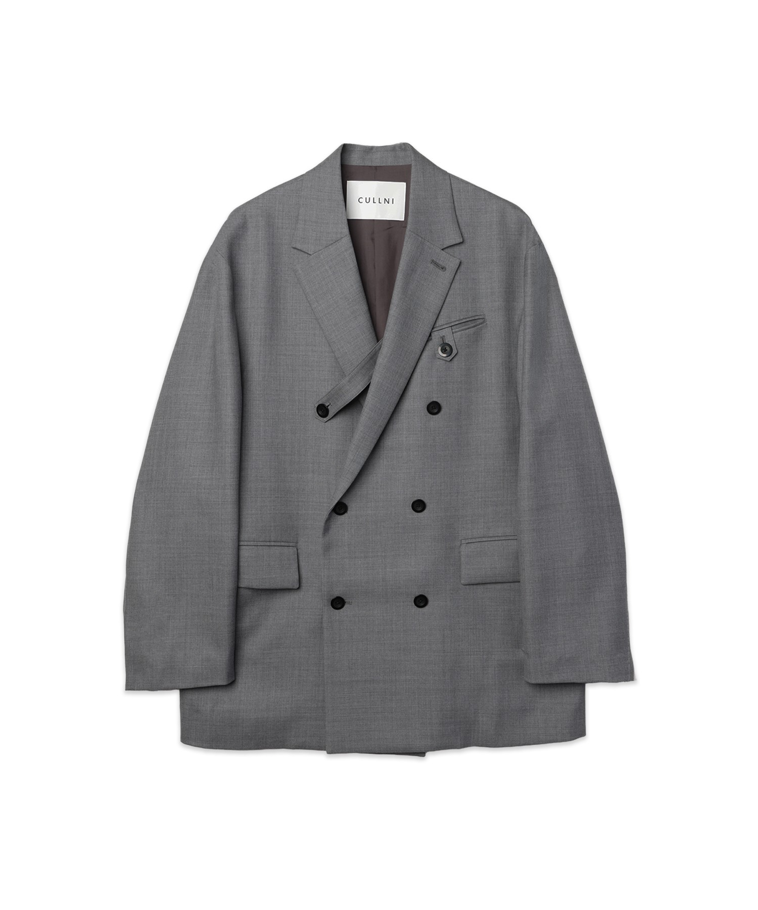 Super 120s Wool Twill Suspender Tape Double Breasted Jacket