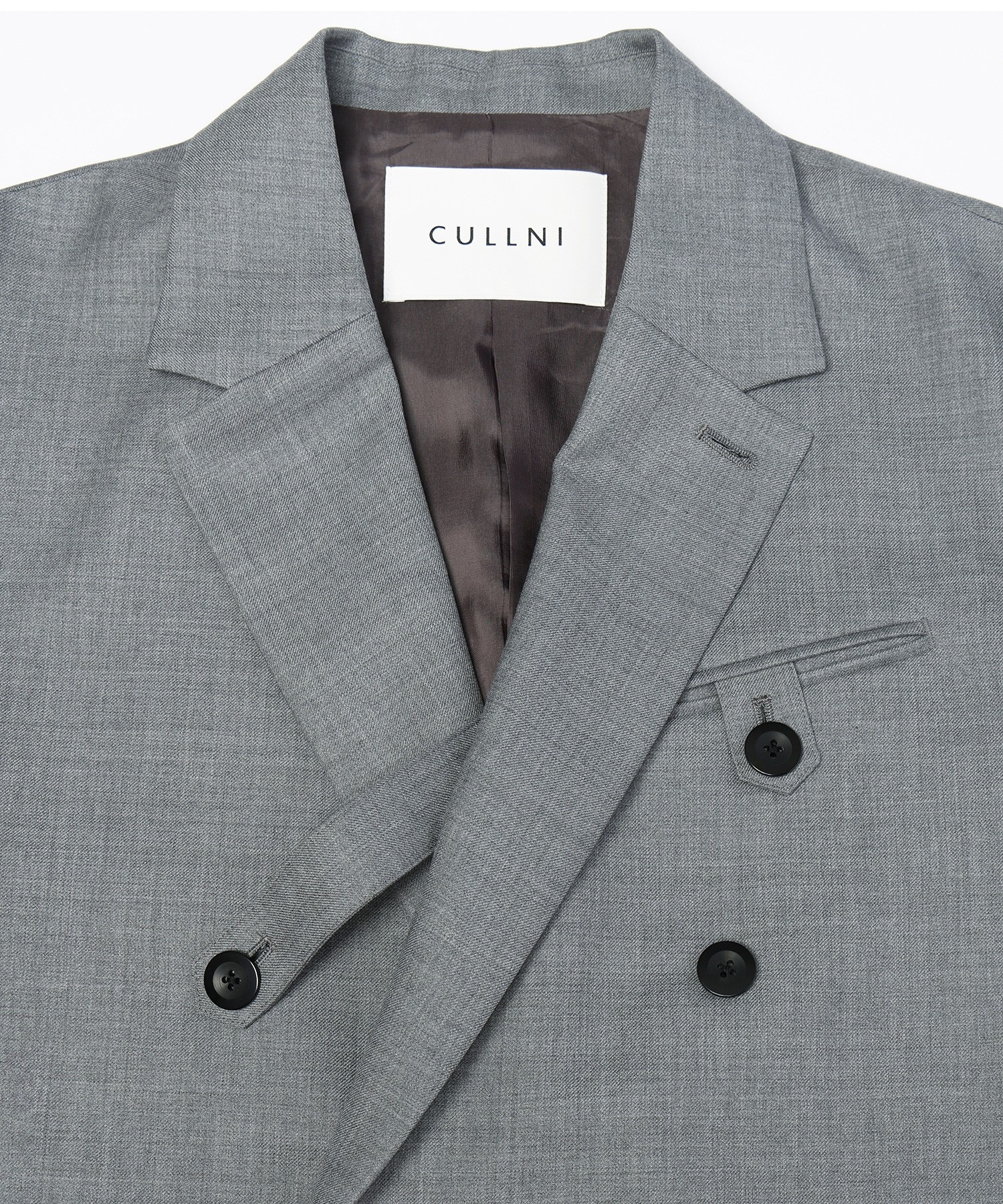 Super 120s Wool Twill Suspender Tape Double Breasted Jacket