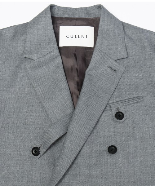 Super 120s Wool Twill Suspender Tape Double Breasted Jacket