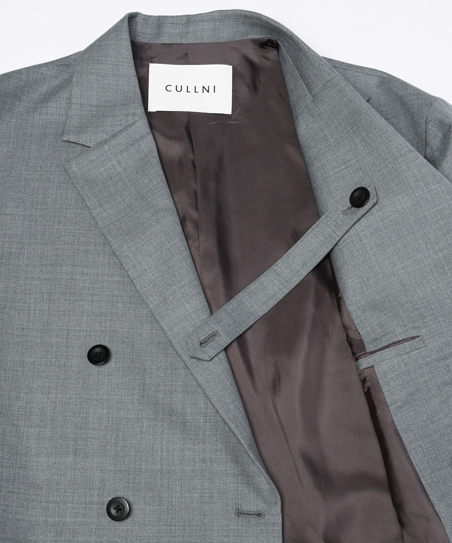Super 120s Wool Twill Suspender Tape Double Breasted Jacket