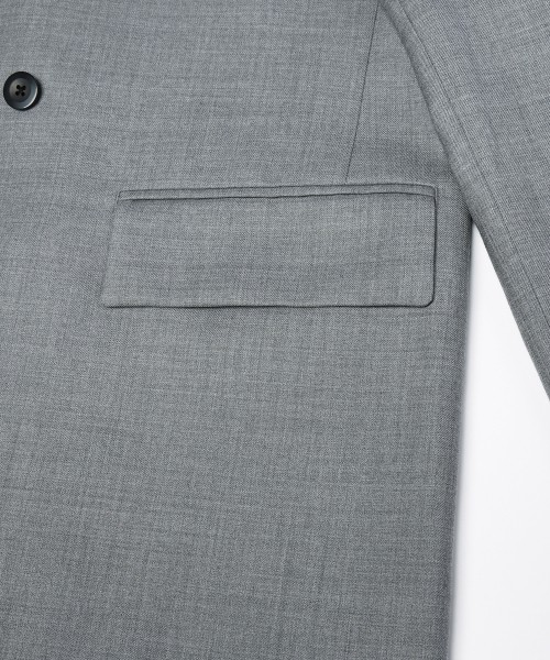 Super 120s Wool Twill Suspender Tape Double Breasted Jacket