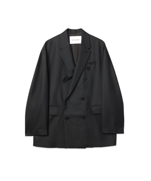 Super 120s Wool Twill Suspender Tape Double Breasted Jacket