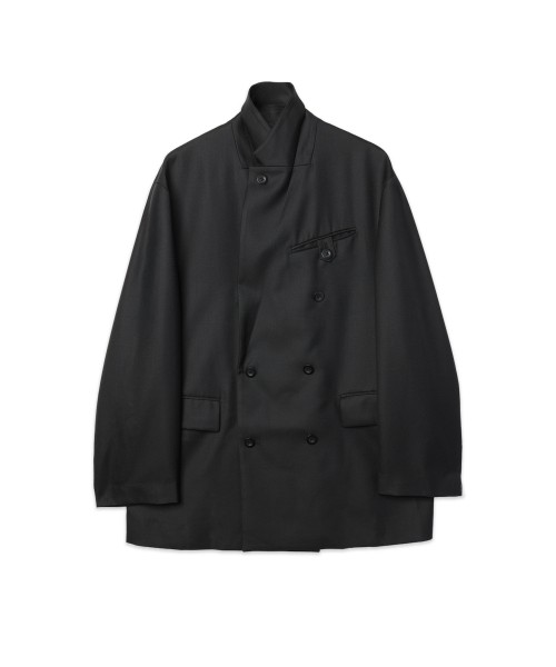 Super 120s Wool Twill Suspender Tape Double Breasted Jacket
