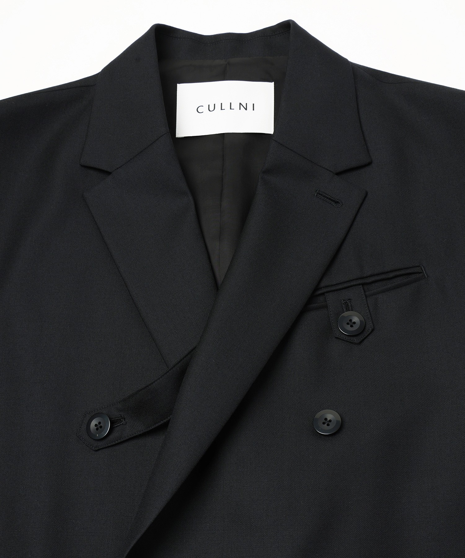 Super 120s Wool Twill Suspender Tape Double Breasted Jacket