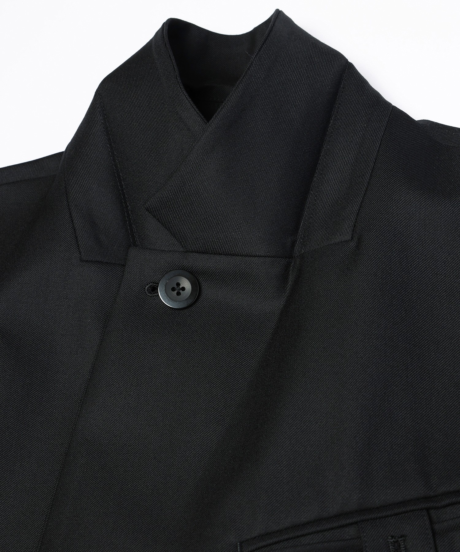 Super 120s Wool Twill Suspender Tape Double Breasted Jacket
