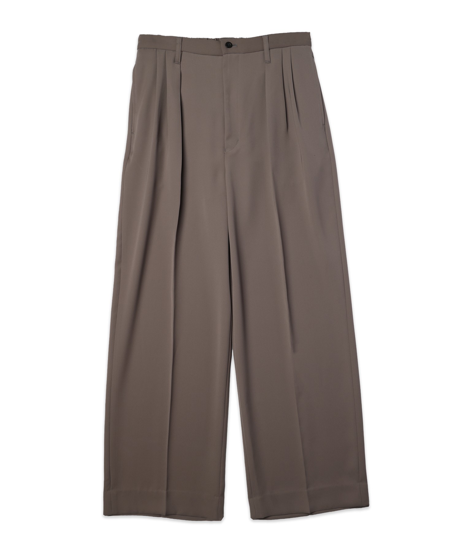 Double Satin Decorative 3Tuck Wide Pants