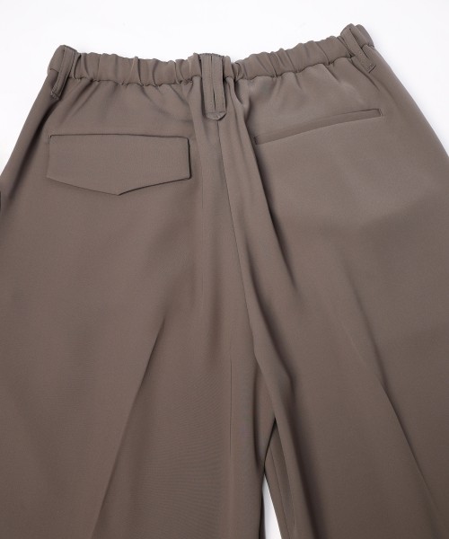 Double Satin Decorative 3Tuck Wide Pants