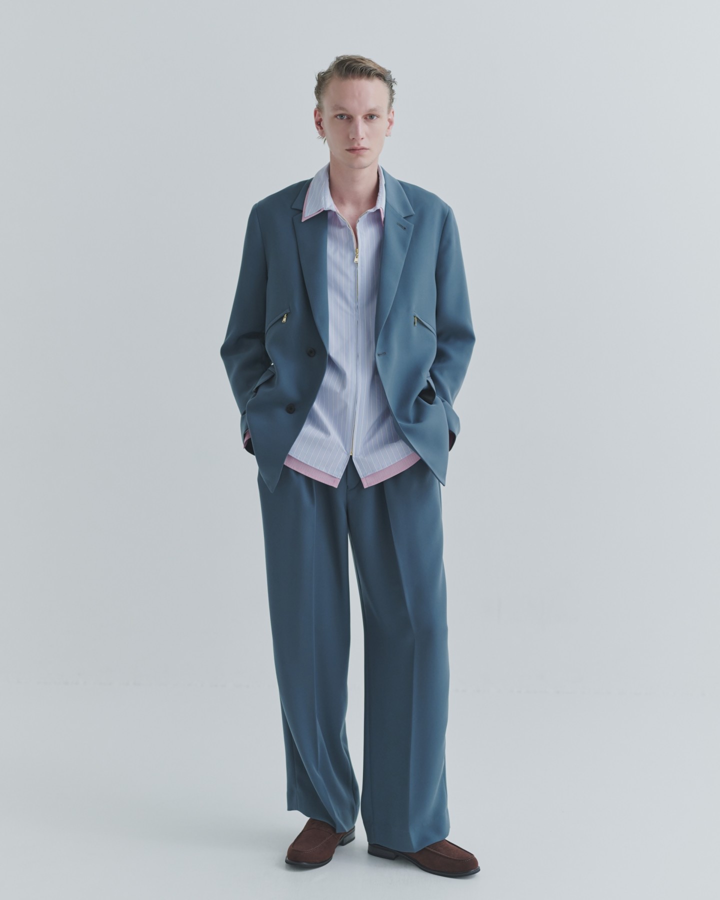 Double Satin Decorative 3Tuck Wide Pants
