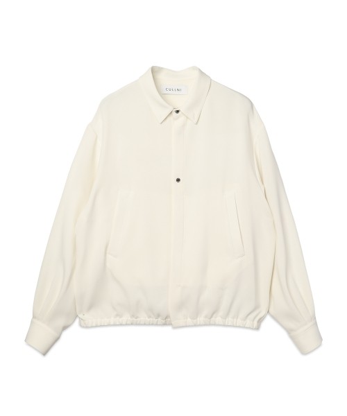 Triacetate Airy Cloth Long Sleeve Shirt Blouson