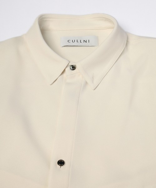 Triacetate Airy Cloth Long Sleeve Shirt Blouson
