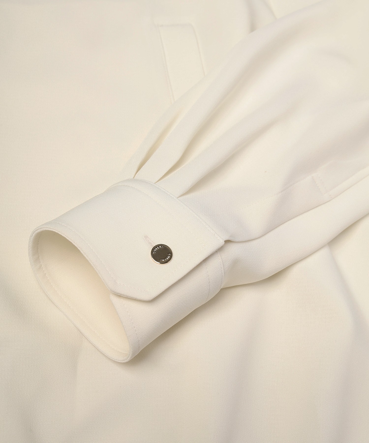Triacetate Airy Cloth Long Sleeve Shirt Blouson