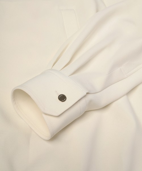 Triacetate Airy Cloth Long Sleeve Shirt Blouson