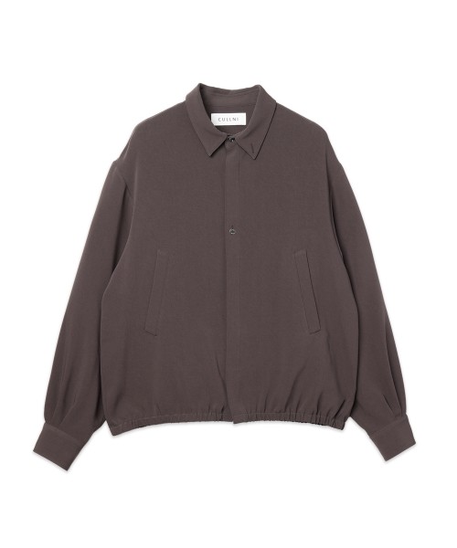 Triacetate Airy Cloth Long Sleeve Shirt Blouson
