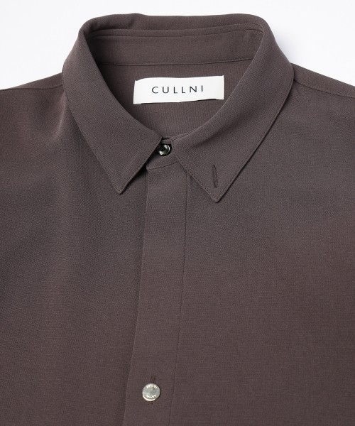 Triacetate Airy Cloth Long Sleeve Shirt Blouson