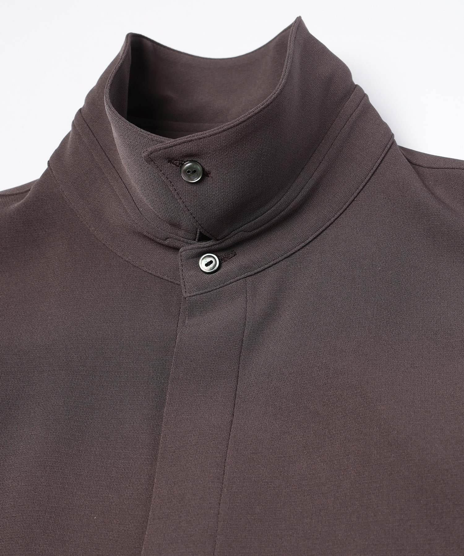 Triacetate Airy Cloth Long Sleeve Shirt Blouson