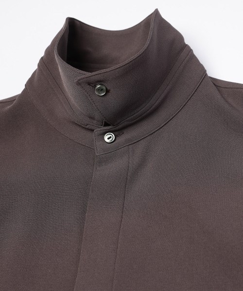 Triacetate Airy Cloth Long Sleeve Shirt Blouson