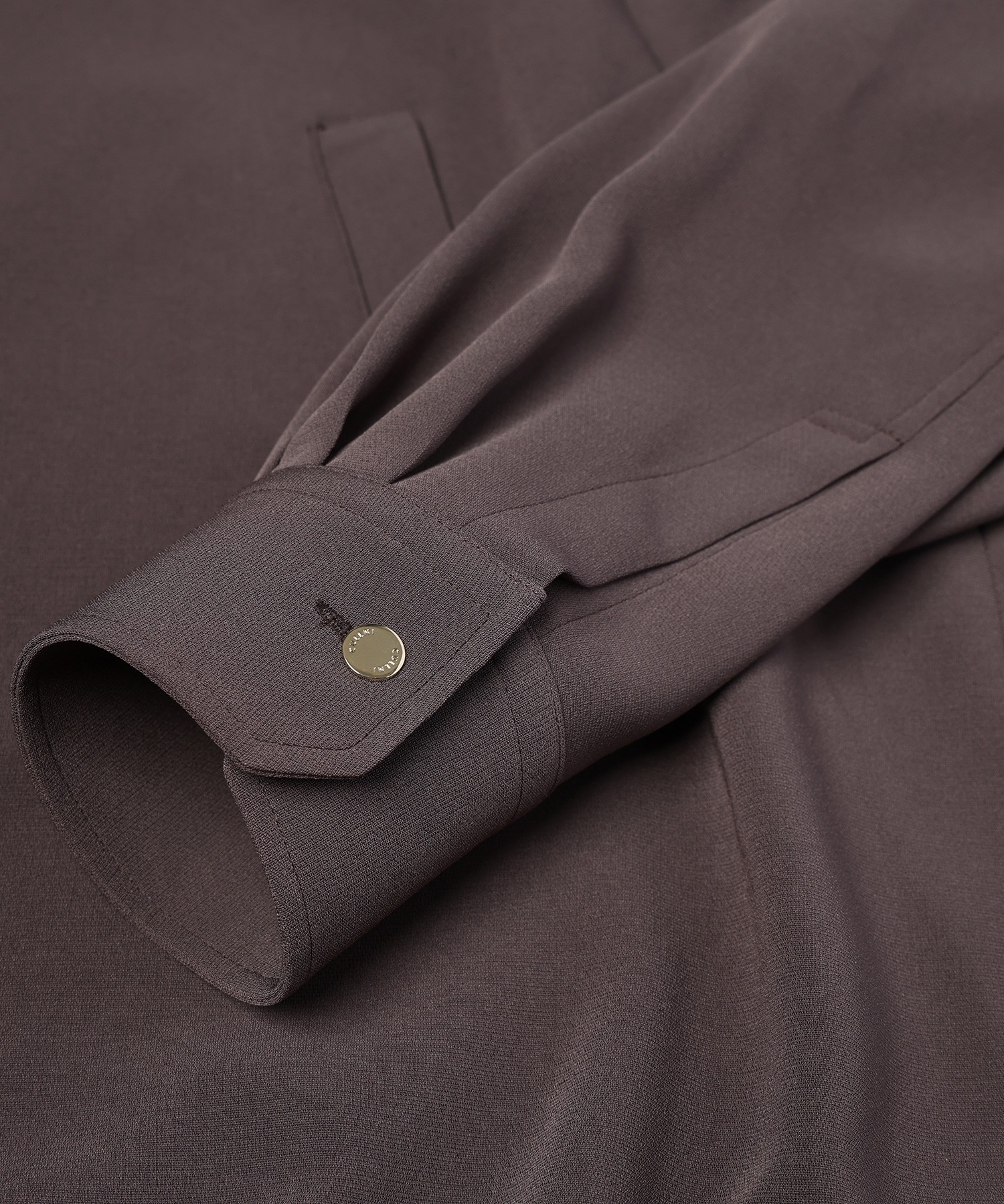 Triacetate Airy Cloth Long Sleeve Shirt Blouson