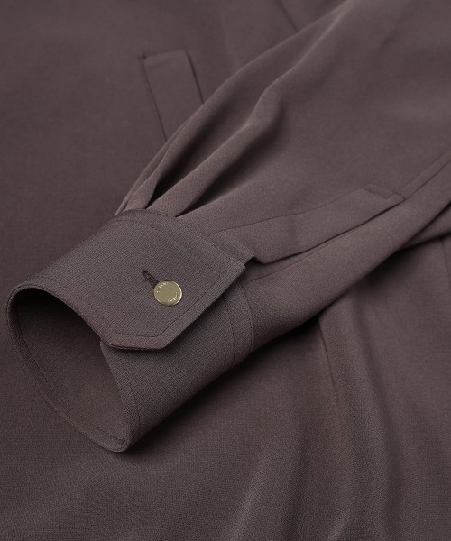 Triacetate Airy Cloth Long Sleeve Shirt Blouson