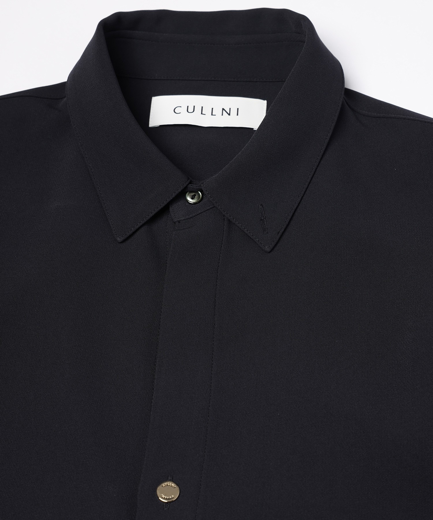 Triacetate Airy Cloth Long Sleeve Shirt Blouson
