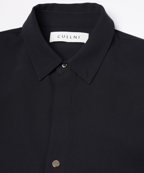 Triacetate Airy Cloth Long Sleeve Shirt Blouson