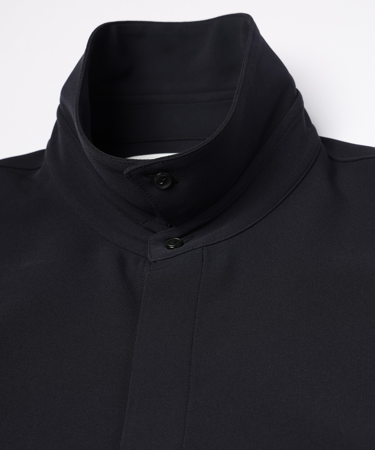 Triacetate Airy Cloth Long Sleeve Shirt Blouson