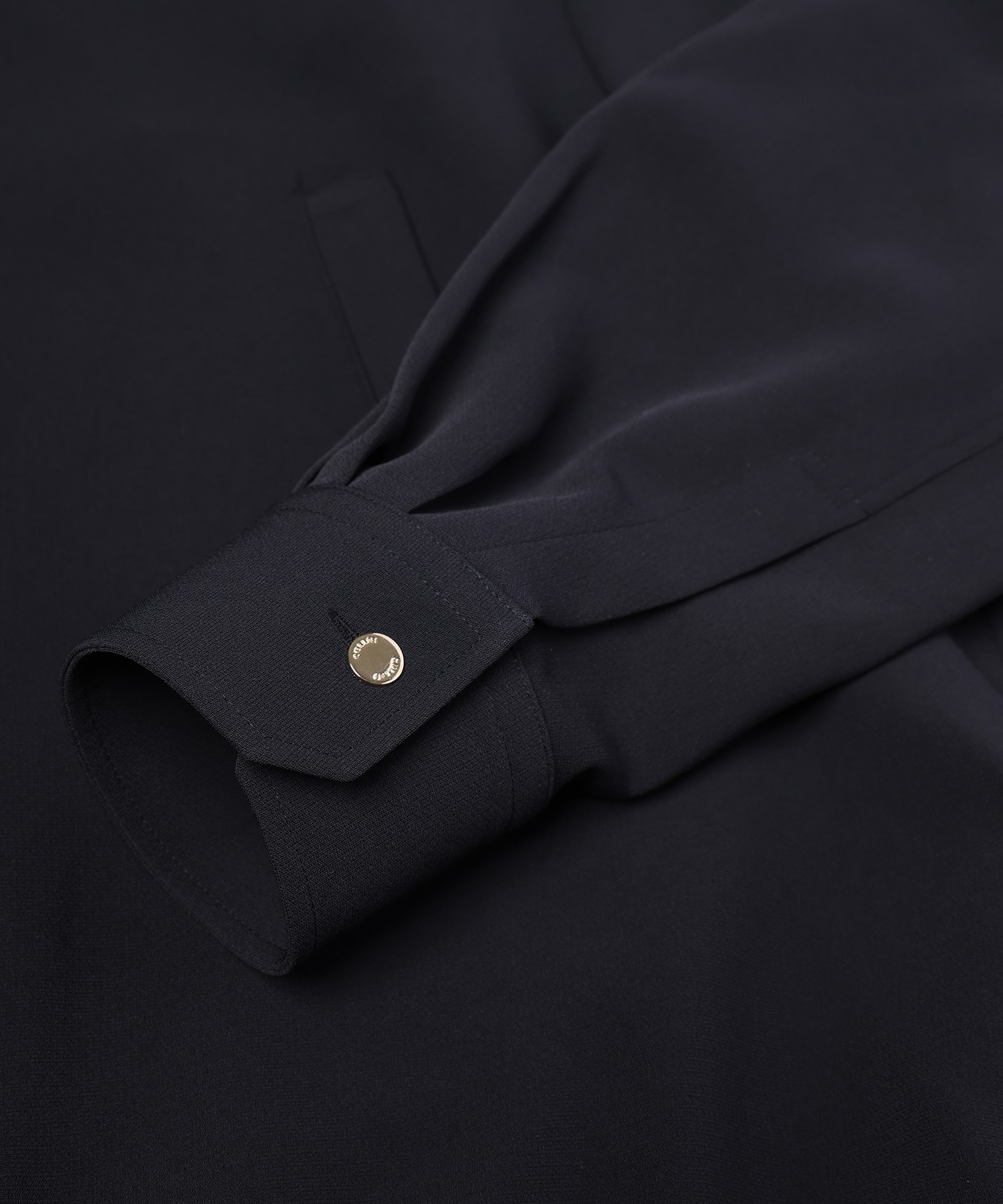 Triacetate Airy Cloth Long Sleeve Shirt Blouson