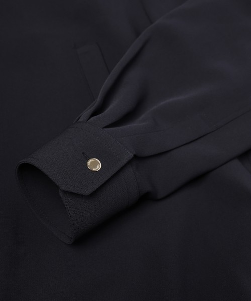 Triacetate Airy Cloth Long Sleeve Shirt Blouson