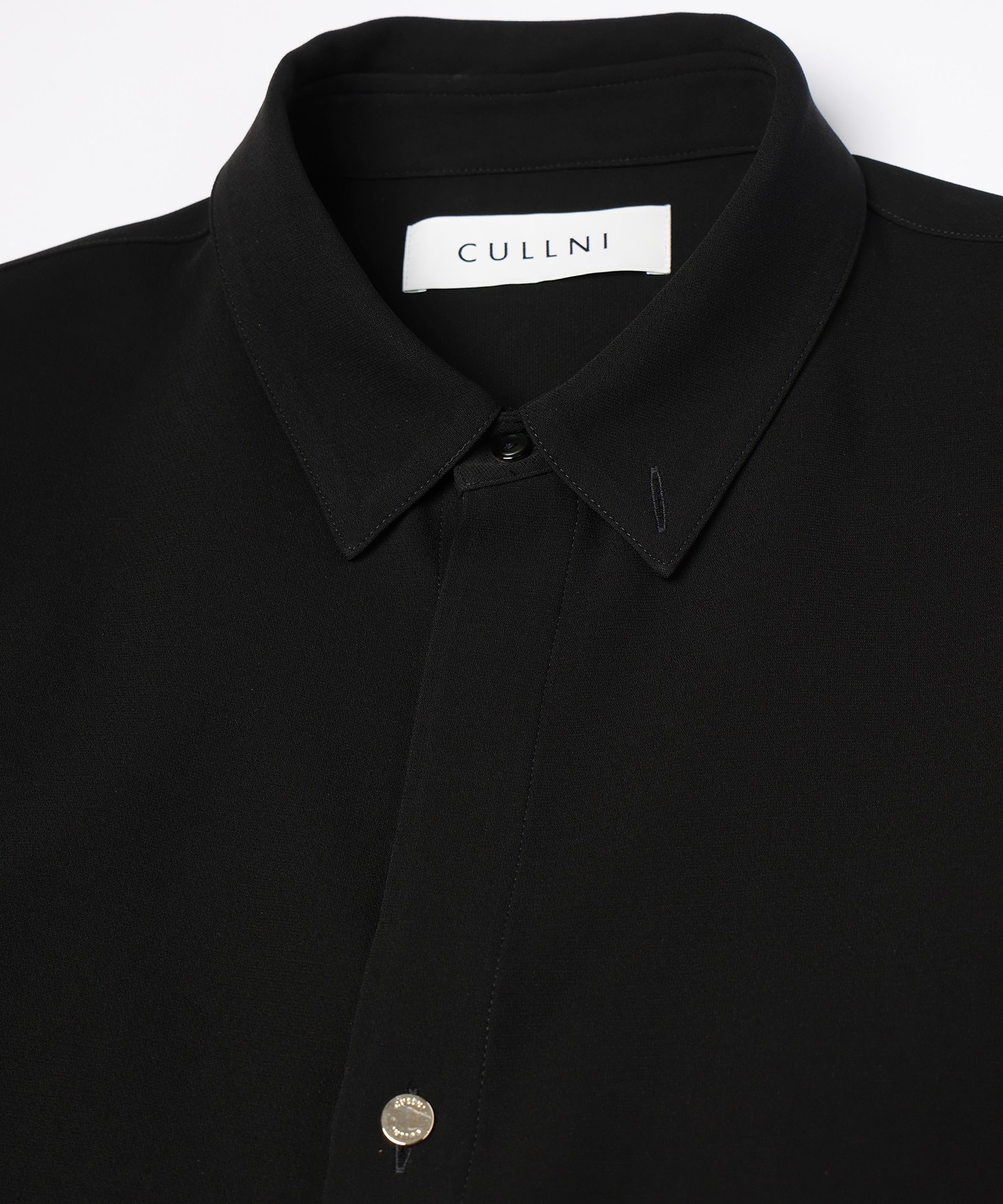 Triacetate Airy Cloth Long Sleeve Shirt Blouson