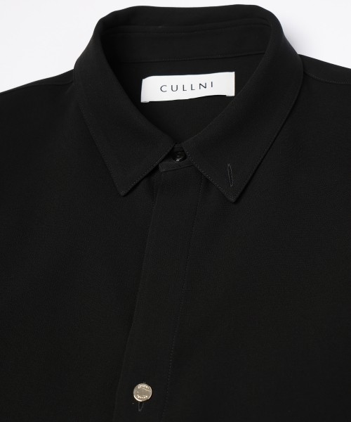 Triacetate Airy Cloth Long Sleeve Shirt Blouson