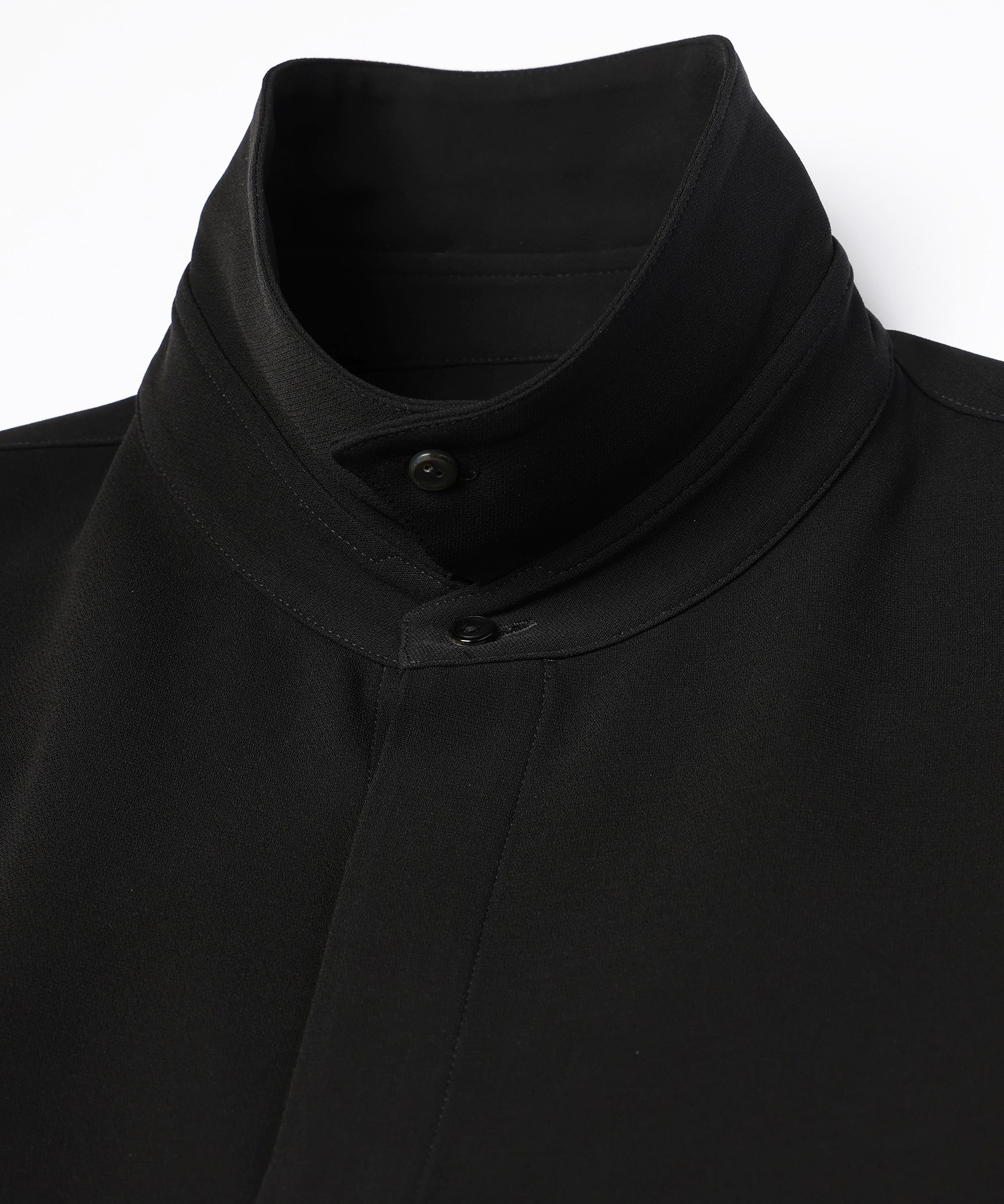 Triacetate Airy Cloth Long Sleeve Shirt Blouson