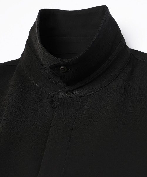 Triacetate Airy Cloth Long Sleeve Shirt Blouson