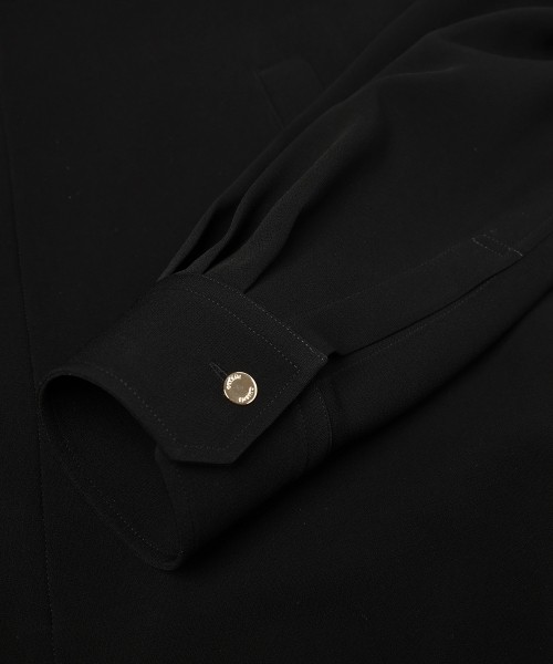 Triacetate Airy Cloth Long Sleeve Shirt Blouson