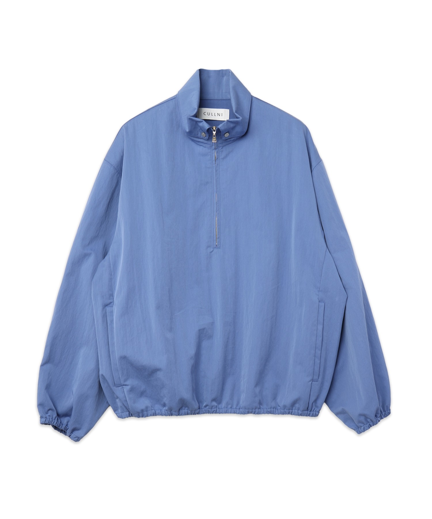 Cotton Nylon Gabardine Structured Stand Collar Anorak Pullover