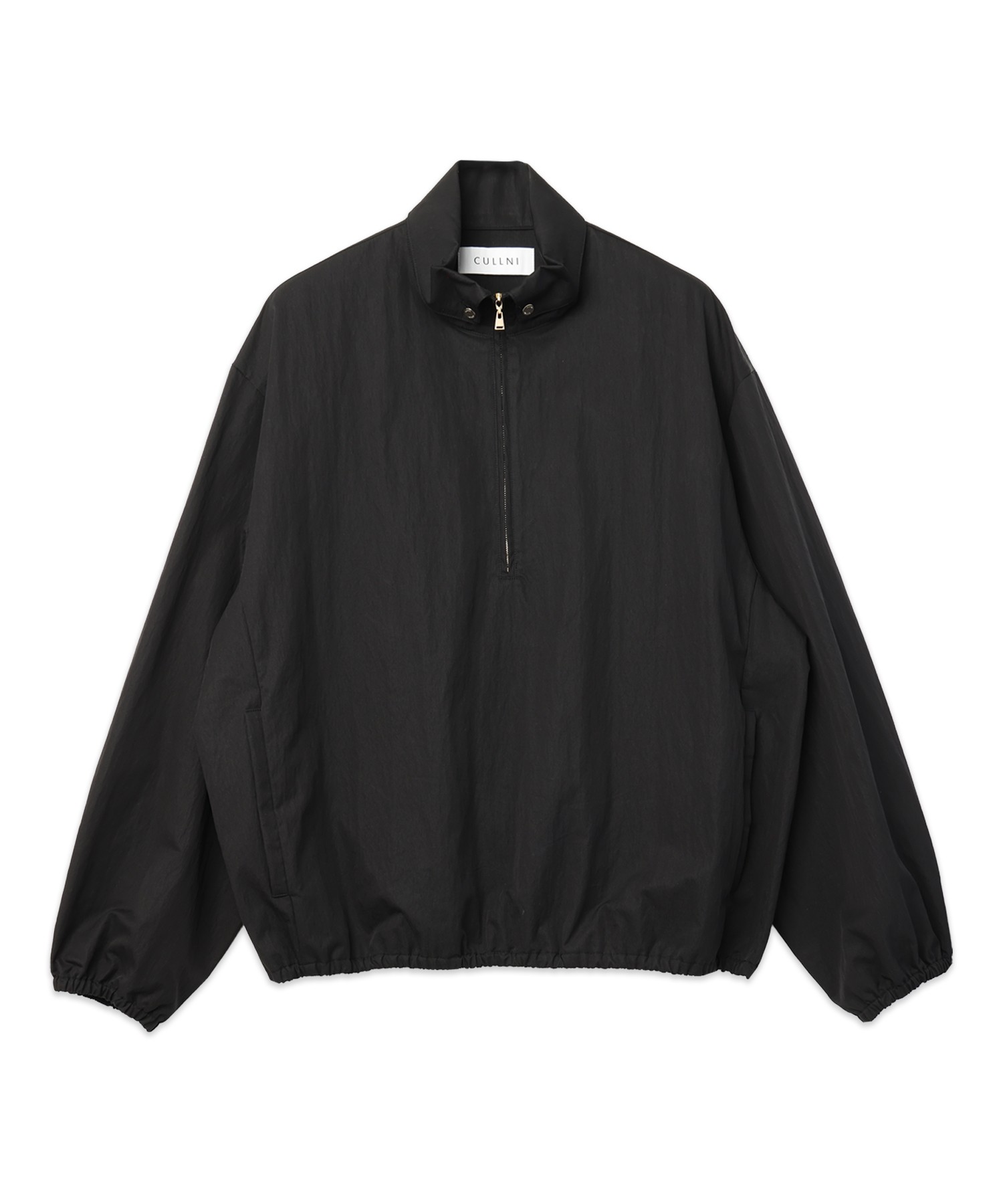 Cotton Nylon Gabardine Structured Stand Collar Anorak Pullover