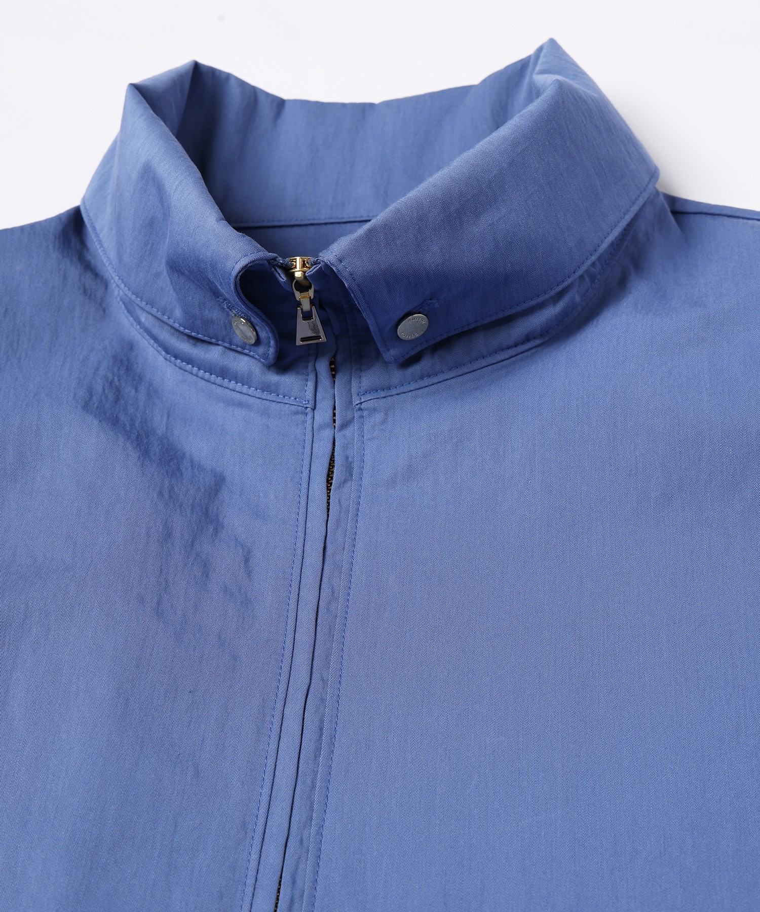Cotton Nylon Gabardine Structured Stand Collar Anorak Pullover