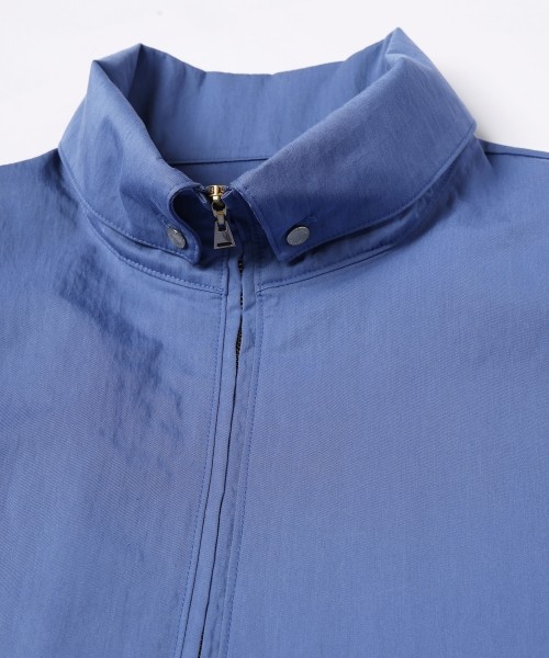 Cotton Nylon Gabardine Structured Stand Collar Anorak Pullover