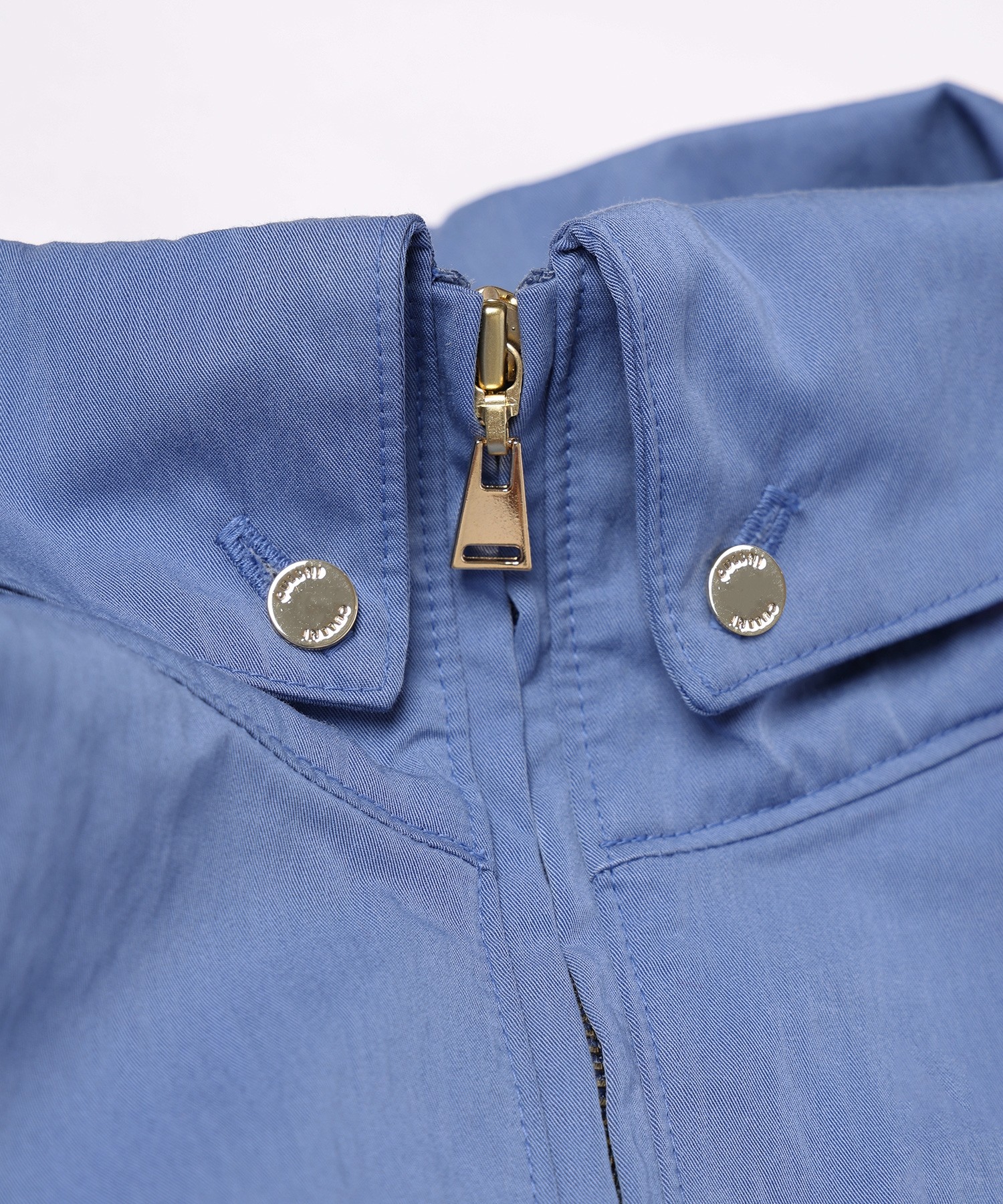 Cotton Nylon Gabardine Structured Stand Collar Anorak Pullover
