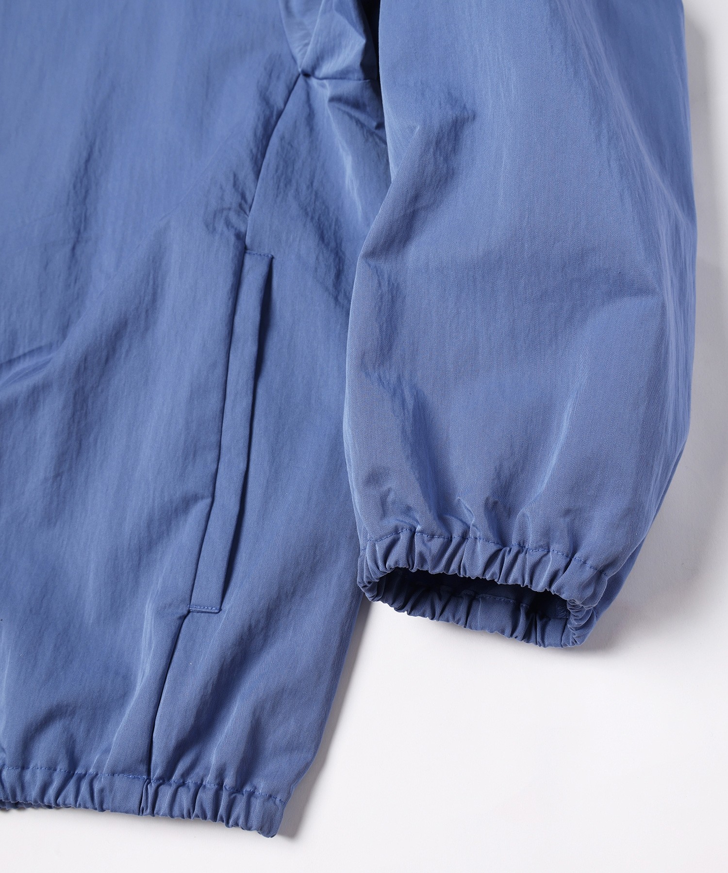 Cotton Nylon Gabardine Structured Stand Collar Anorak Pullover