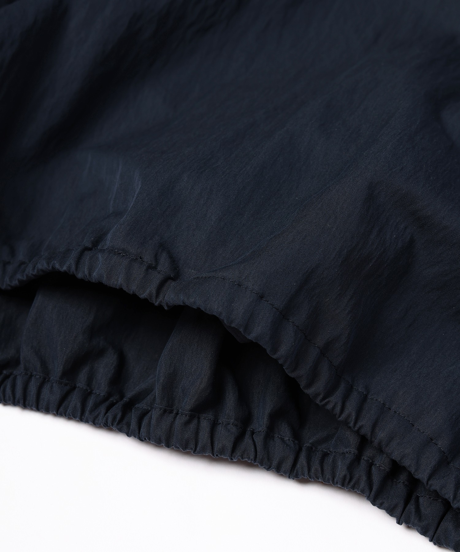 Cotton Nylon Gabardine Structured Stand Collar Anorak Pullover