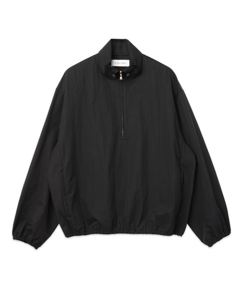 Cotton Nylon Gabardine Structured Stand Collar Anorak Pullover